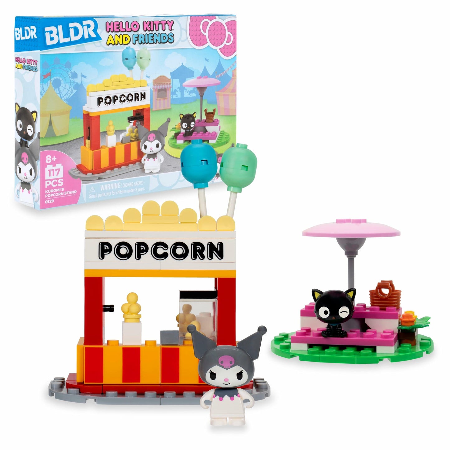 BLDR Hello Kitty and Friends Kuromi’s Popcorn Stand Building Set