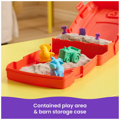 Kinetic Sand, Sandy Farm Set with 12oz Play Sand, 6 Tools & Molds