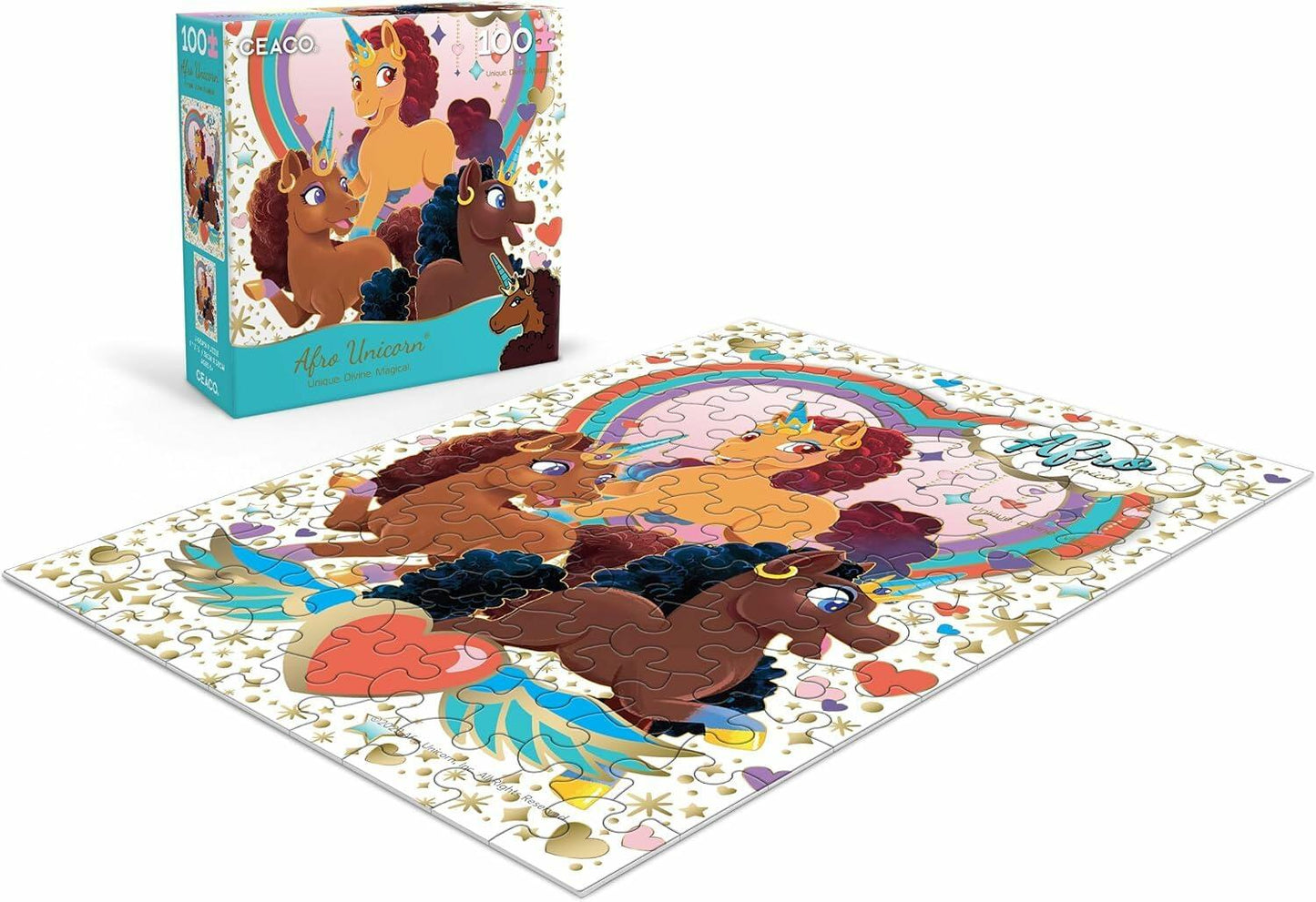Ceaco - Afro Unicorn - 100 Piece Jigsaw Puzzle