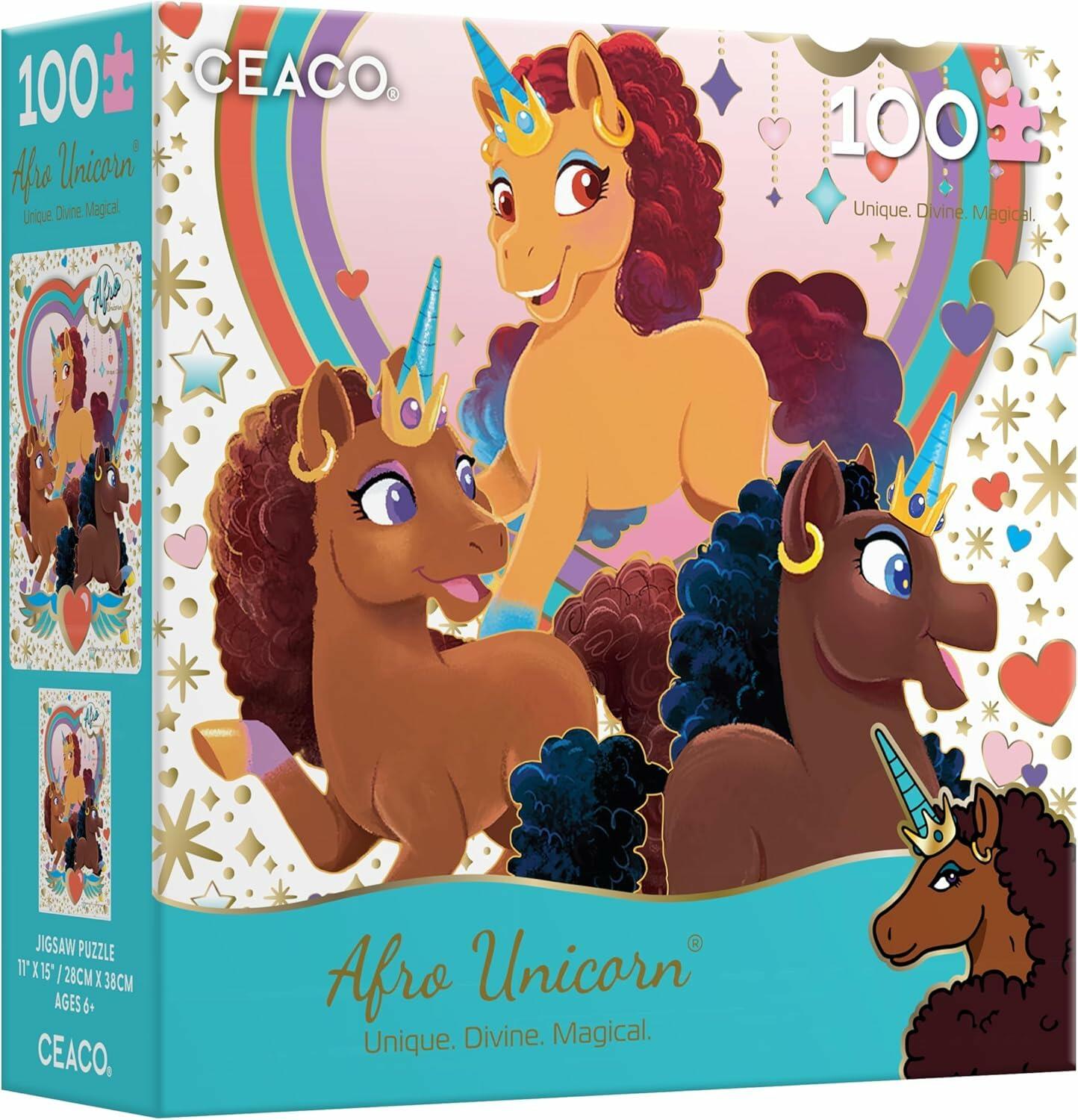 Ceaco - Afro Unicorn - 100 Piece Jigsaw Puzzle