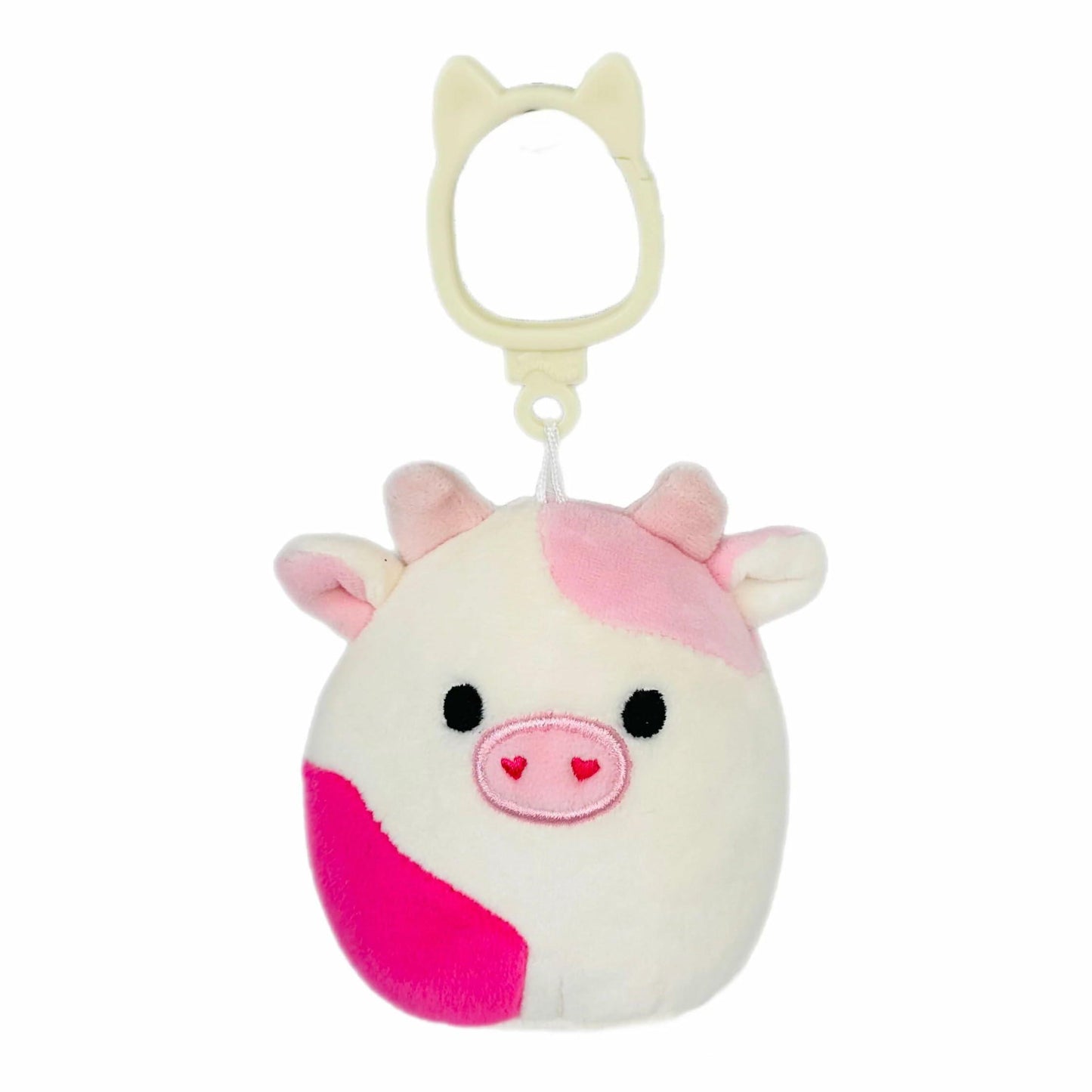 Squishmallows Official Caedyn Pink Cow 3.5 Inch Bag Backpack Keychain Clip