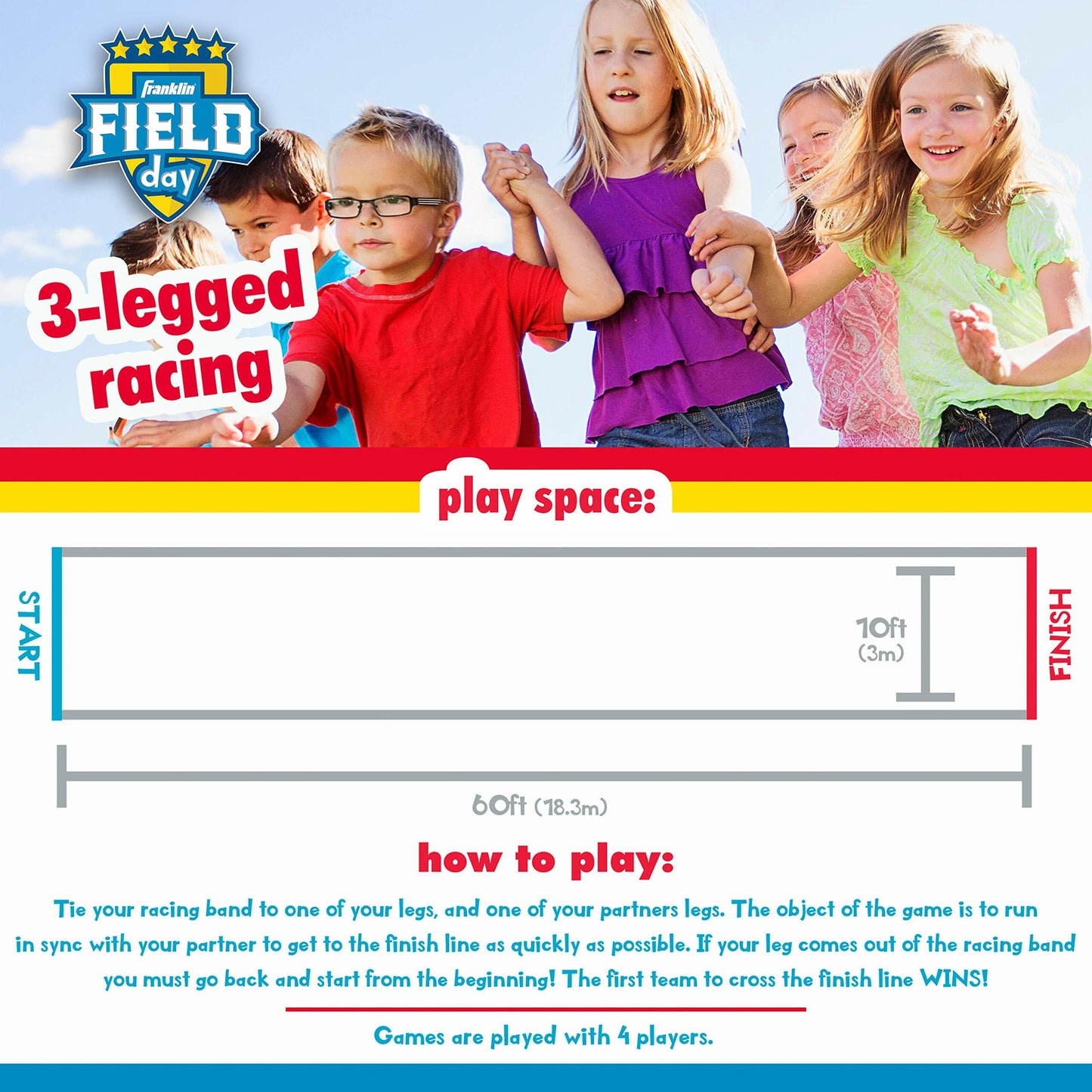 Franklin Field Day Potato Sack Race Bags & 3-Legged Race Bands