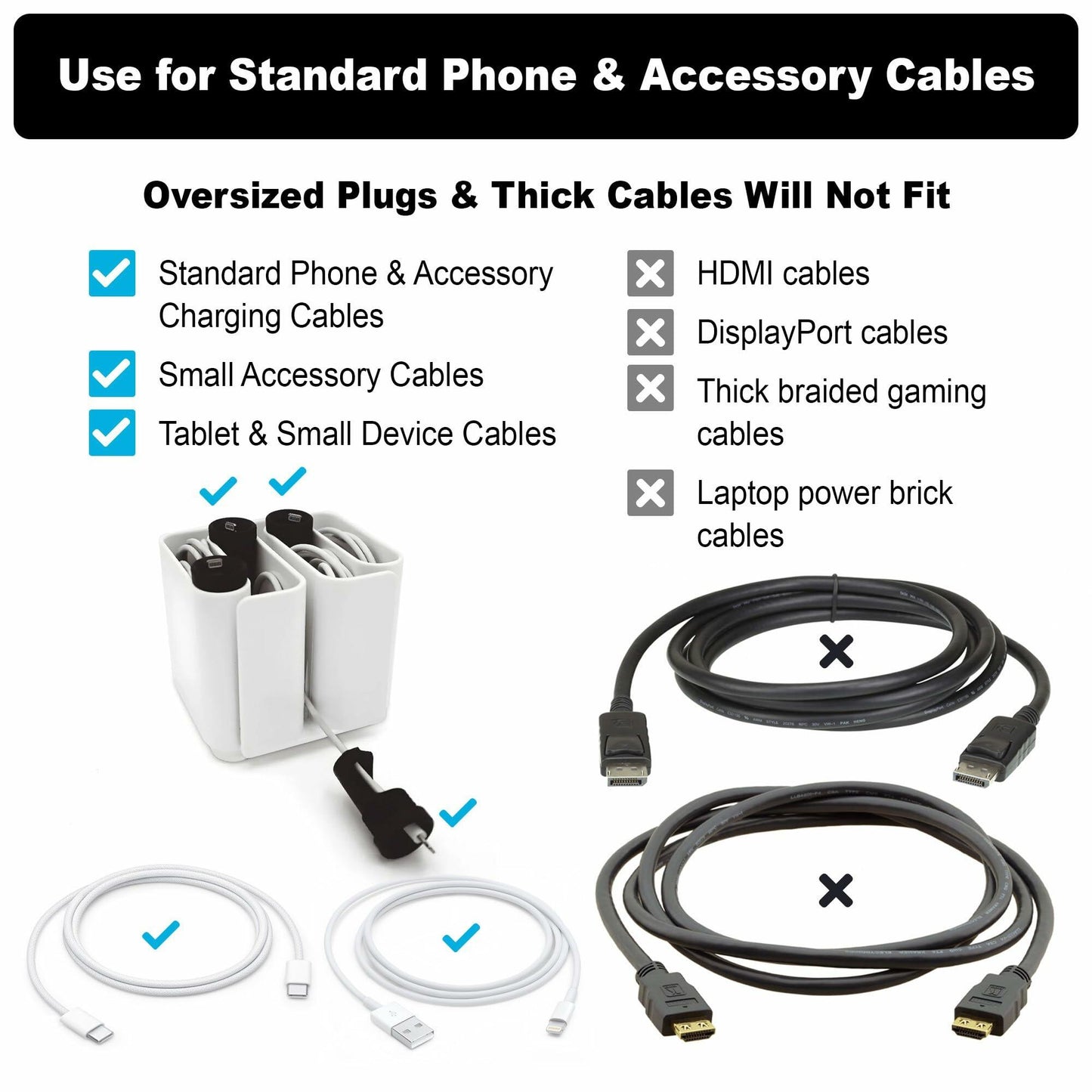 Cable Organizer with Multiple Compartments