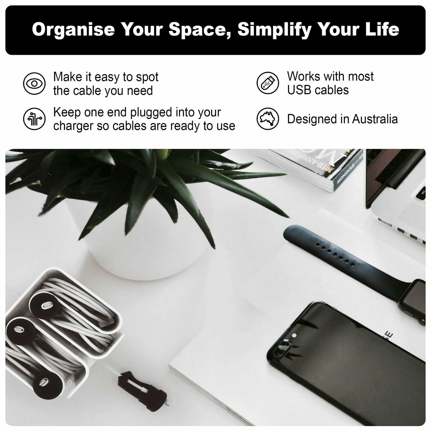 Cable Organizer with Multiple Compartments