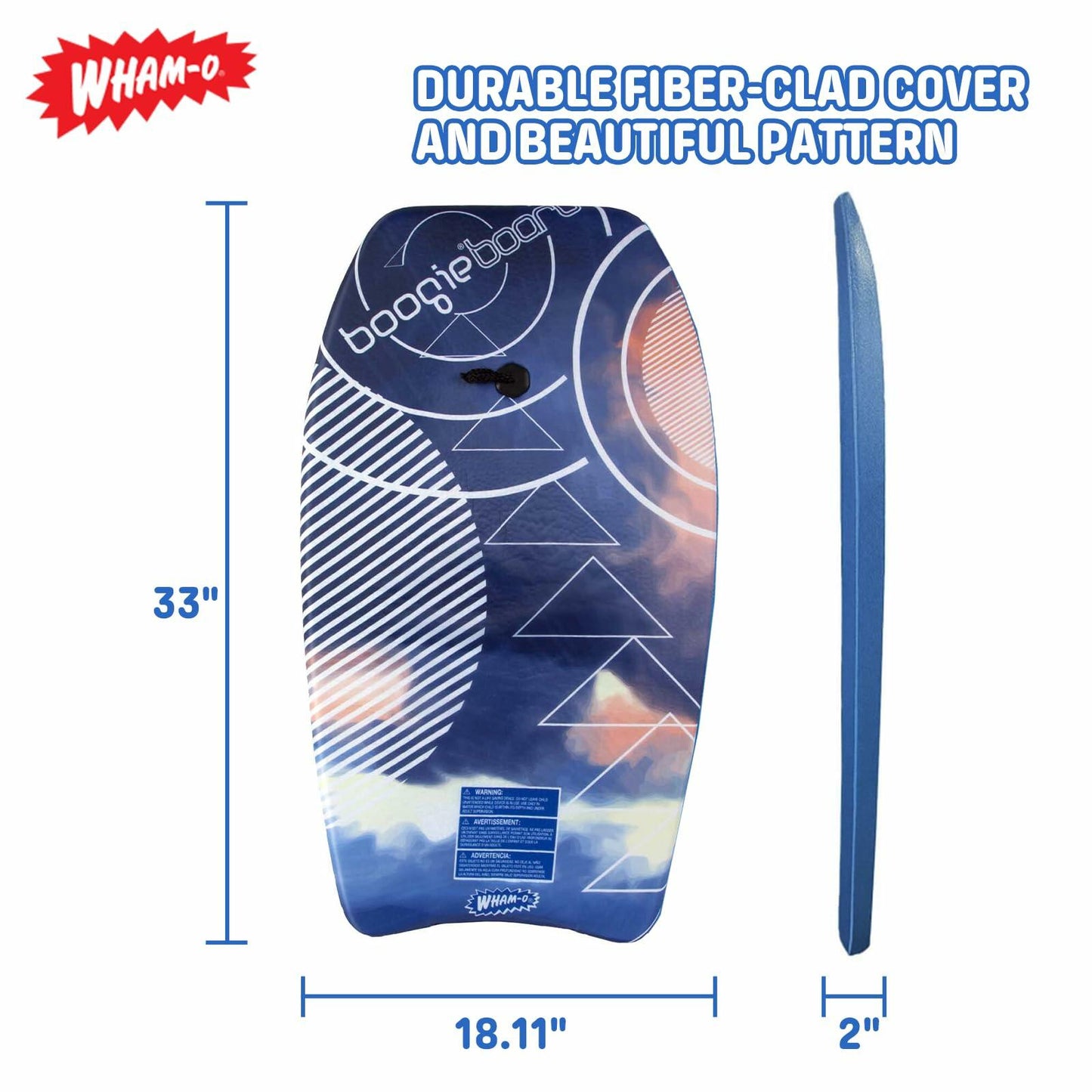 Wham-O 33" Boogie-Board, Lightweight Bodyboards (Design Chosen At Random)