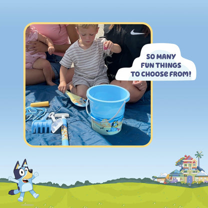 Bluey Beach Toys Set | 9pc Sand Toys & Beach Bucket