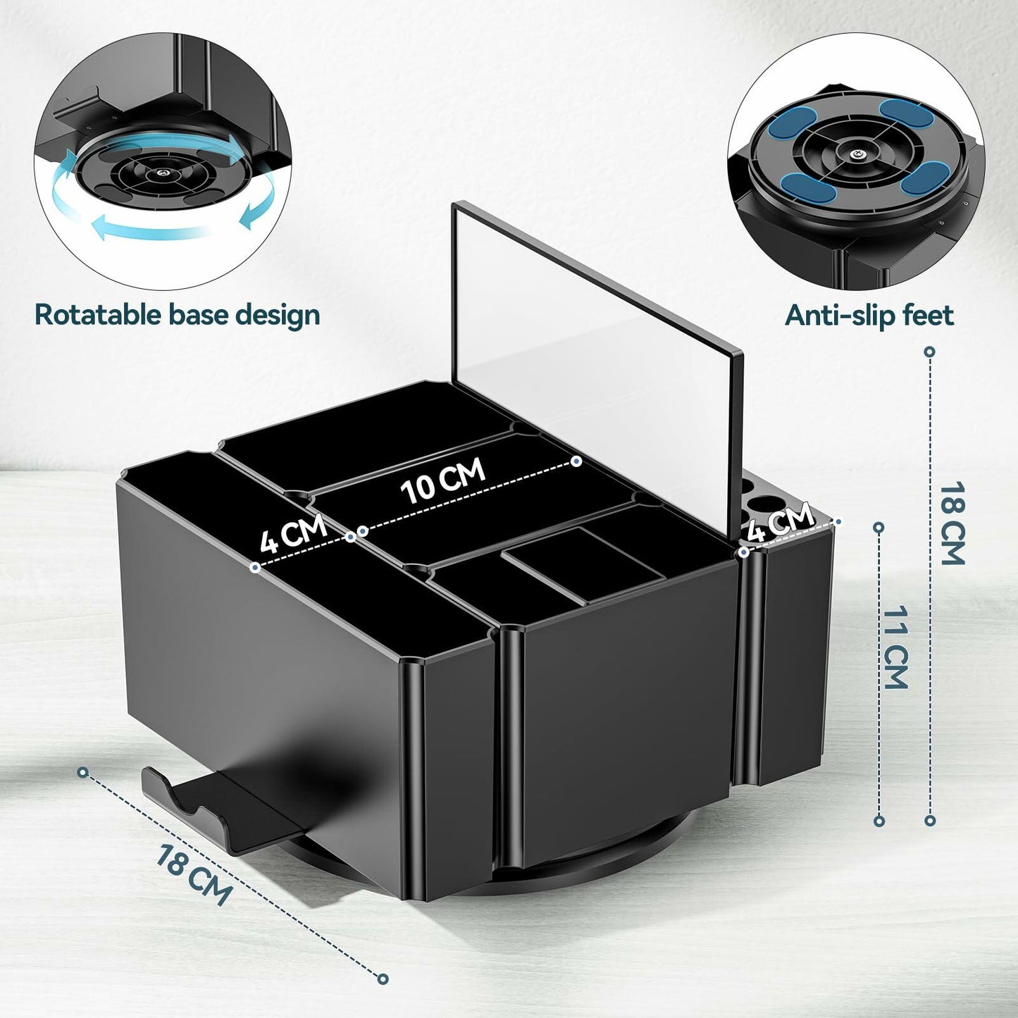 KDD Pencil Holder for Desk - Rotating Organizer Set