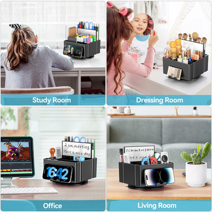 KDD Pencil Holder for Desk - Rotating Organizer Set