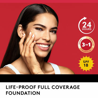 Covergirl Outlast Extreme Wear 3-in-1 Full Coverage Liquid Foundation, SPF 18 Sunscreen, Cappuccino, 1 Fl. Oz.
