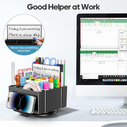 KDD Pencil Holder for Desk - Rotating Organizer Set