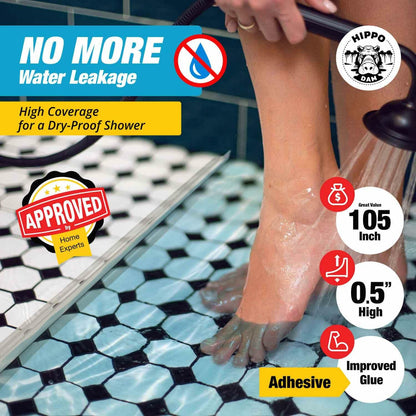 Shower Threshold Water Dam Barrier 65" - Transparent