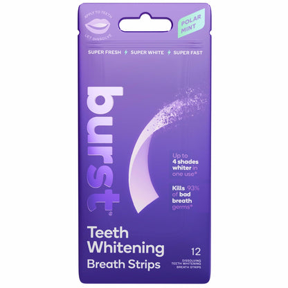 Burst Teeth Whitening Breath Strips, Polar Mint, 12 CT