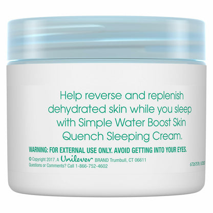 Simple Water Boost Skin Quench, Sleeping Cream, 1.7 Fl Oz