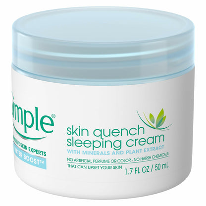 Simple Water Boost Skin Quench, Sleeping Cream, 1.7 Fl Oz