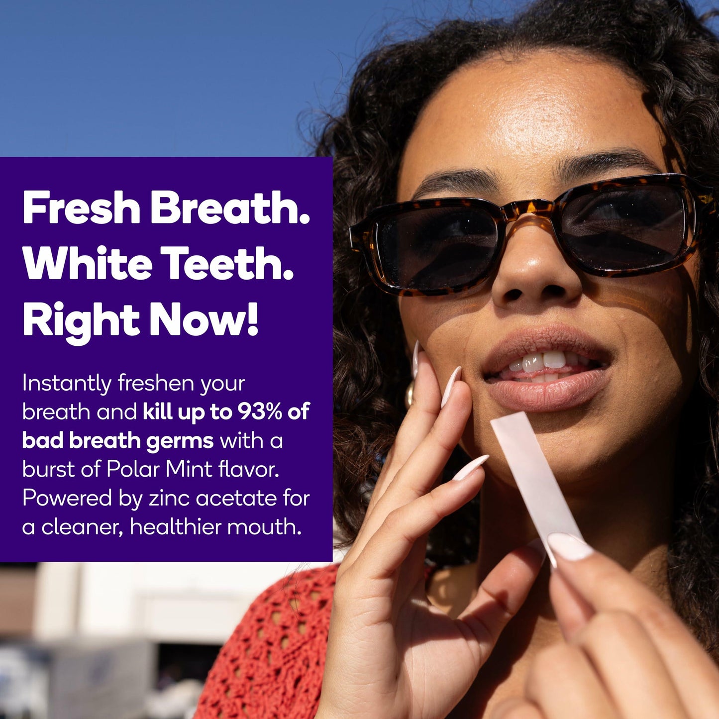Burst Teeth Whitening Breath Strips, Polar Mint, 12 CT