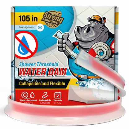 Shower Threshold Water Dam Barrier 65" - Transparent