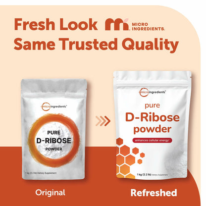 Pure D Ribose Powder, 1 KG (2.2 Pound & 200 Servings)