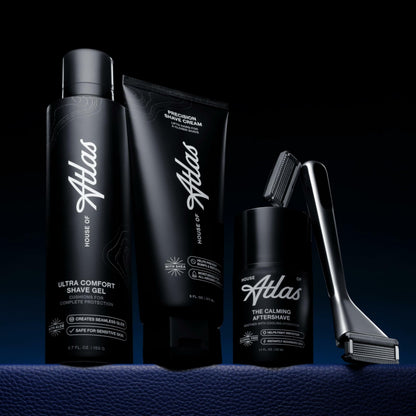 House of Atlas Premium Razor for Men, Handle + 2 Razor Blade Refills + Magnetic Shower Hook