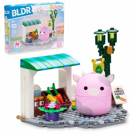 BLDR Squishmallows Patty's Farmers Market Building Set - Patty the Pink Cow