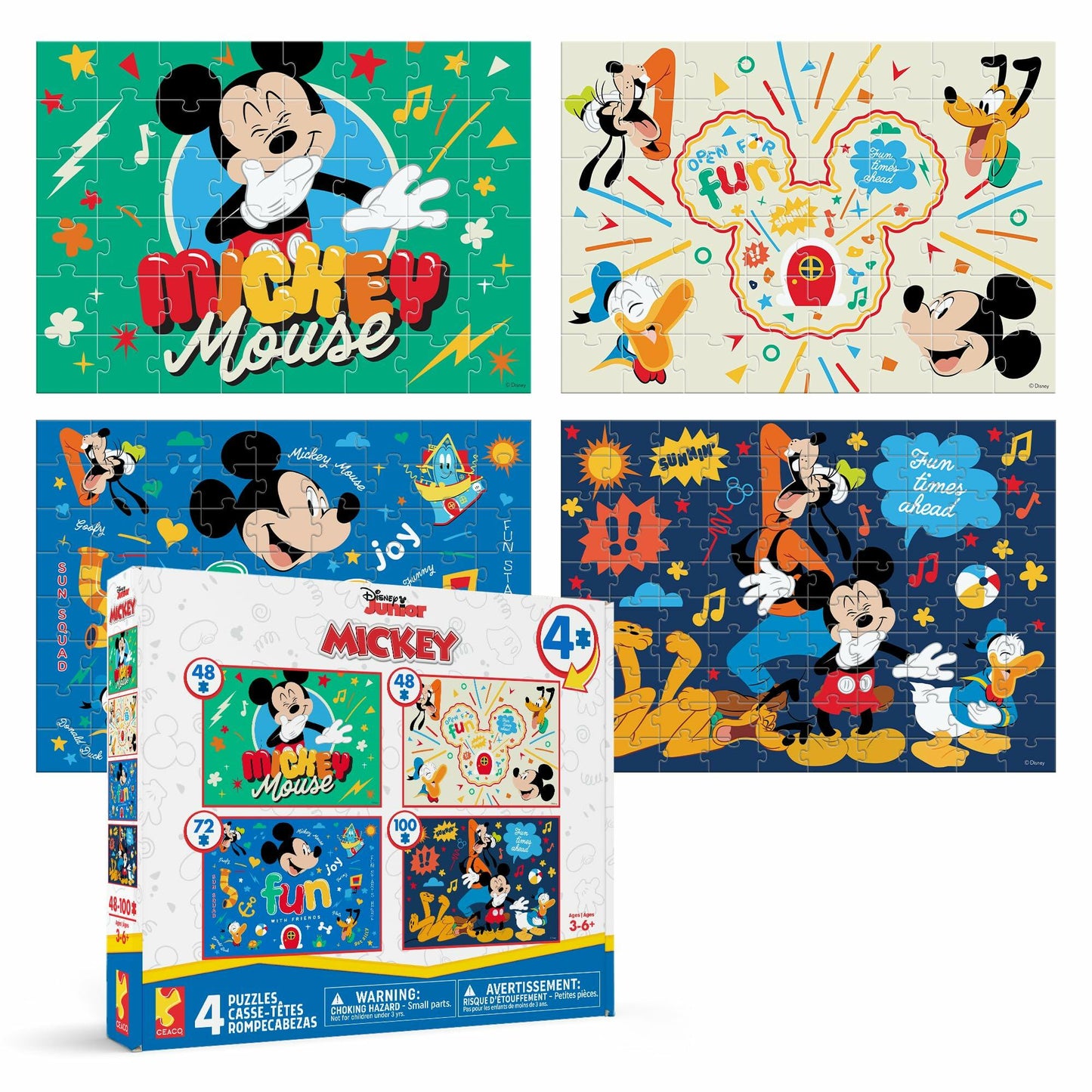 Disney Mickey Mouse & Friends - 4 Jigsaw Puzzles