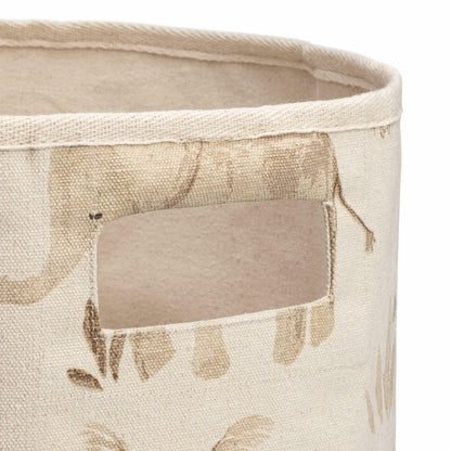 Crane Baby Fabric Round Nursery Storage Basket