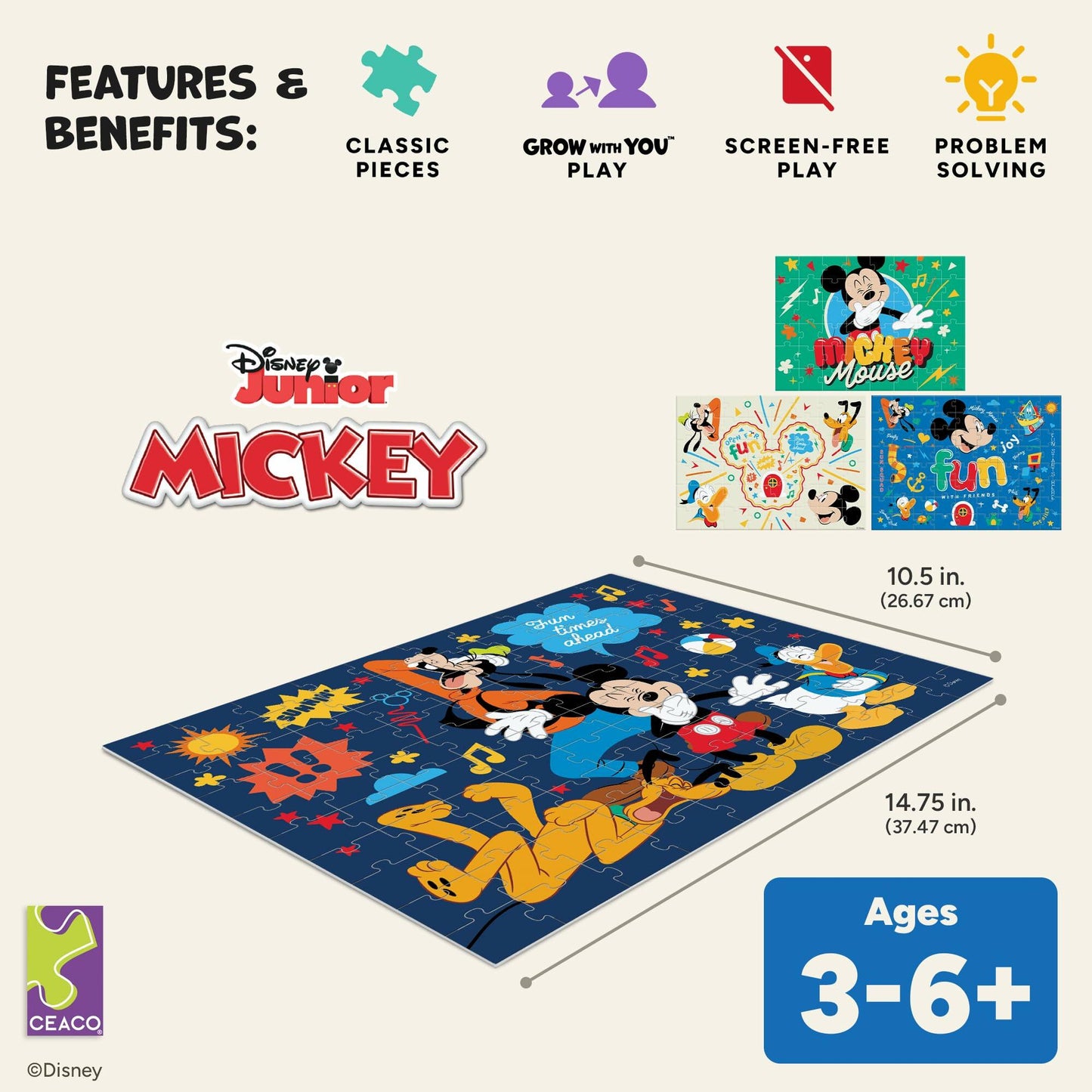 Disney Mickey Mouse & Friends - 4 Jigsaw Puzzles