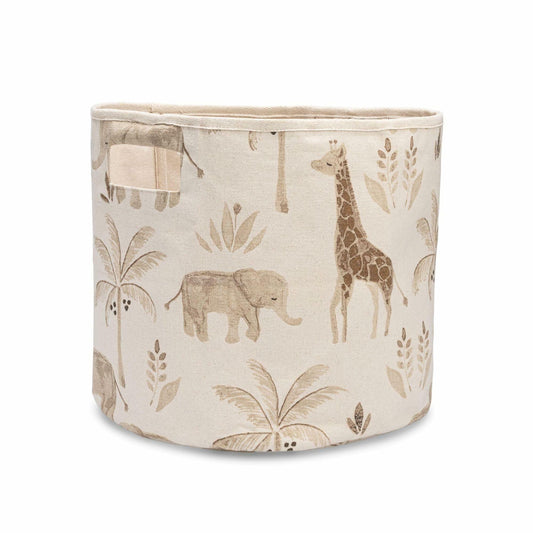 Crane Baby Fabric Round Nursery Storage Basket