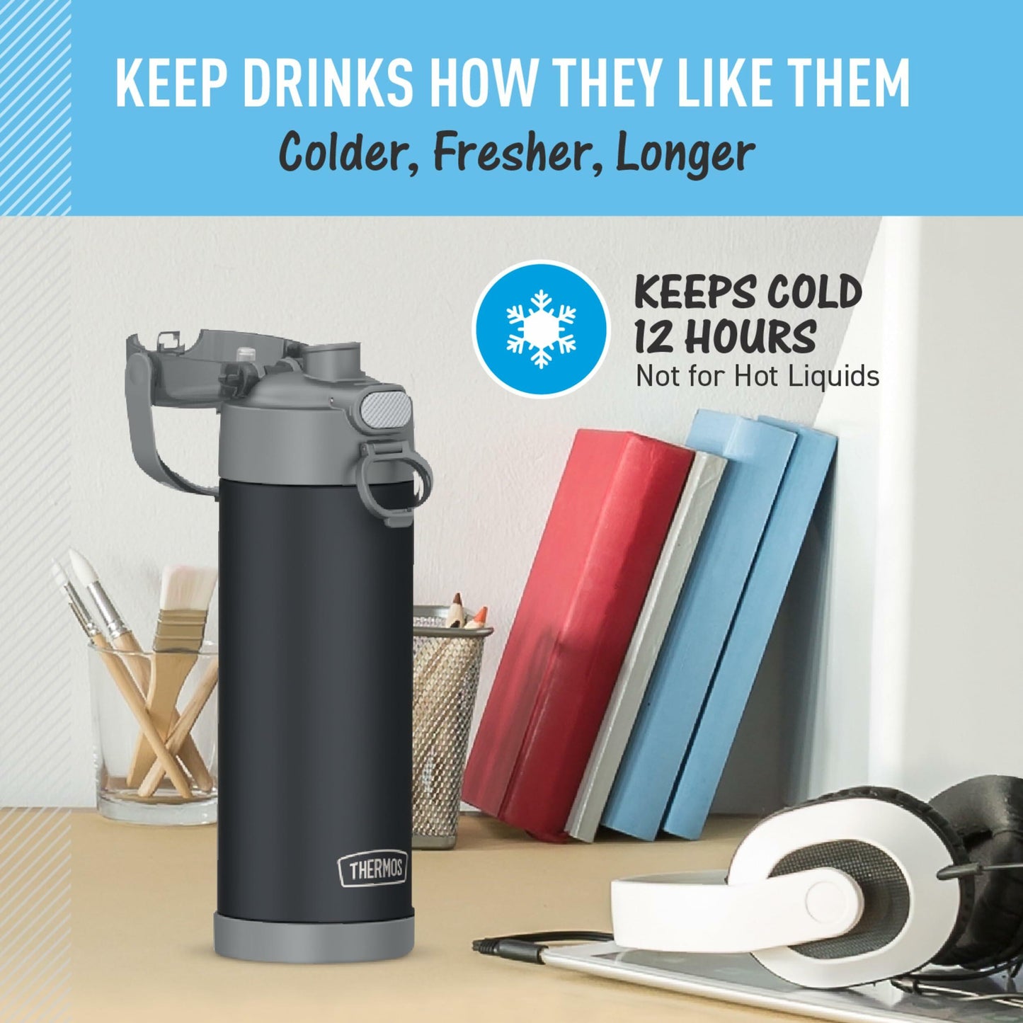 THERMOS FUNTAINER Stainless Steel Bottle 16oz