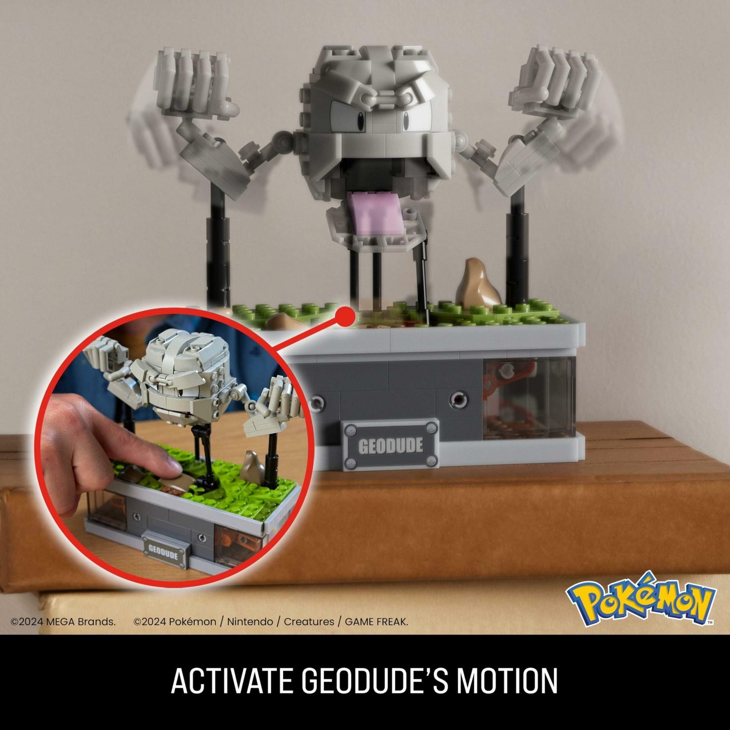 MEGA Pokémon Building Toys Set, Mini Motion Geodude with 355 Pieces