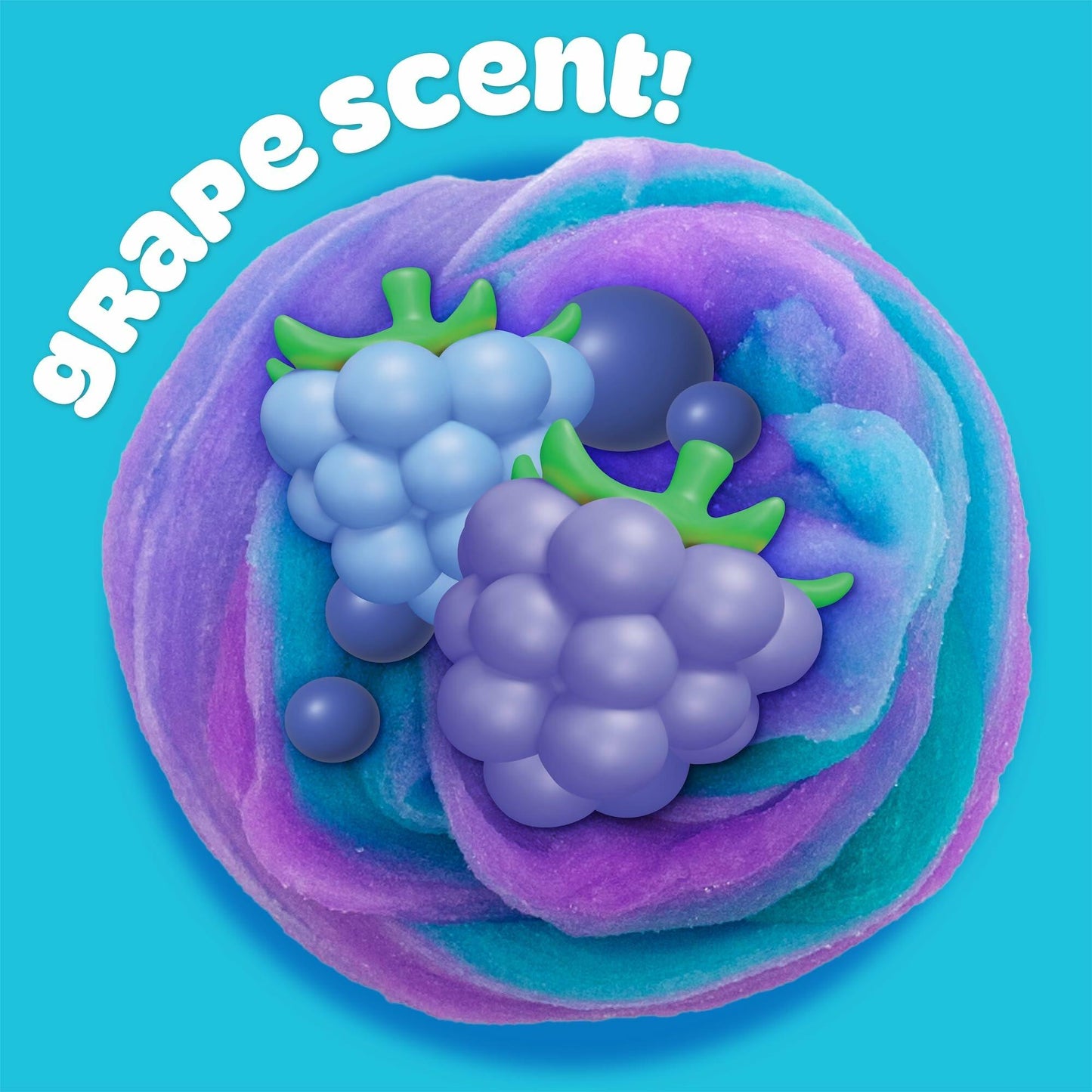 Play-Doh Scented Cloud Slime for Kids, Purple & Teal Blue Raspberry Scent