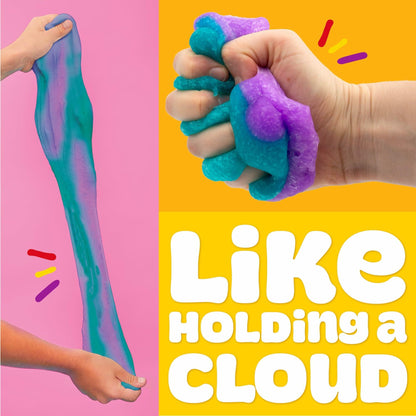 Play-Doh Scented Cloud Slime for Kids, Purple & Teal Blue Raspberry Scent