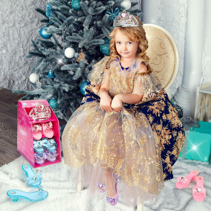 Mastom Girls Play Set! Princess Dress Up Shoes and Tiara (Color Chosen At Random)