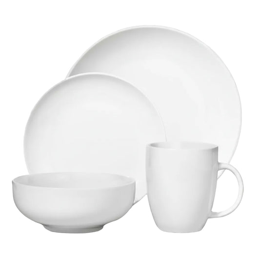 16pc Porcelain Coupe Dinnerware Set White - Threshold™