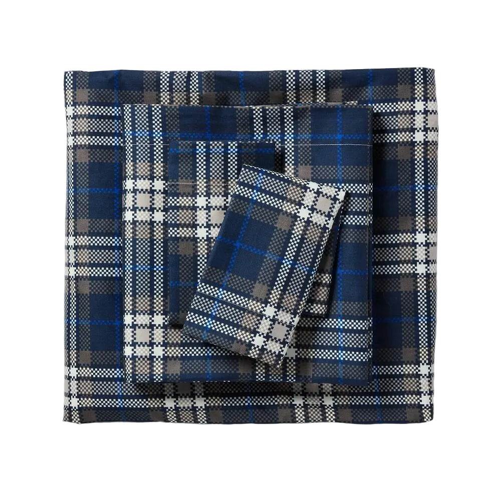 Room Essentials Queen Microfiber Sheet Set Blue Plaid