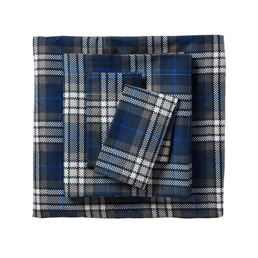 Room Essentials Queen Microfiber Sheet Set Blue Plaid