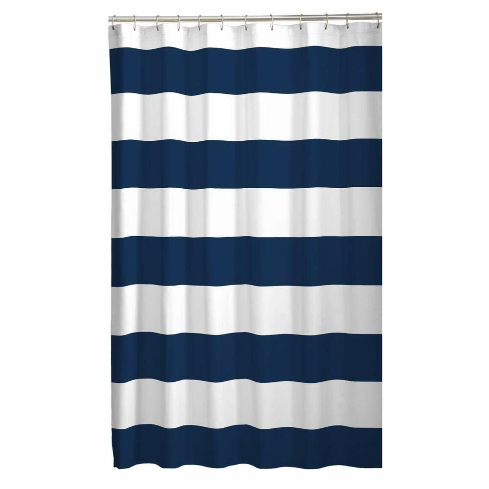 MAYTEX Porter Stripe Fabric Shower Curtain Navy