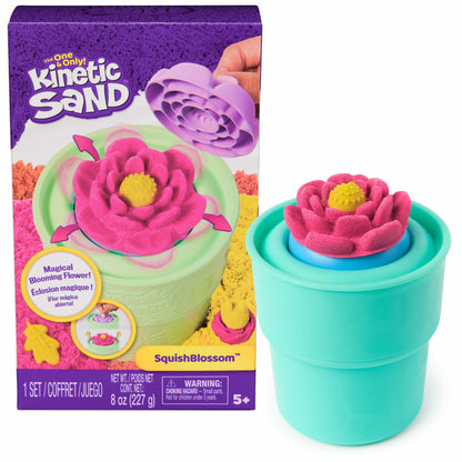 Kinetic Sand, SquishBlossom Blooming Flower with 8oz Neon Yellow & Pink Play Sand