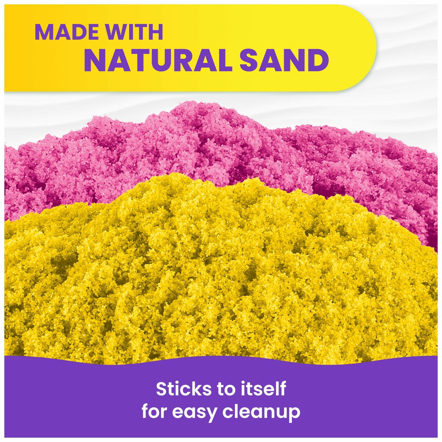 Kinetic Sand, SquishBlossom Blooming Flower with 8oz Neon Yellow & Pink Play Sand