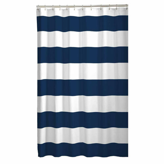 MAYTEX Porter Stripe Fabric Shower Curtain Navy