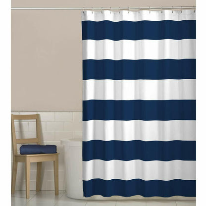 MAYTEX Porter Stripe Fabric Shower Curtain Navy