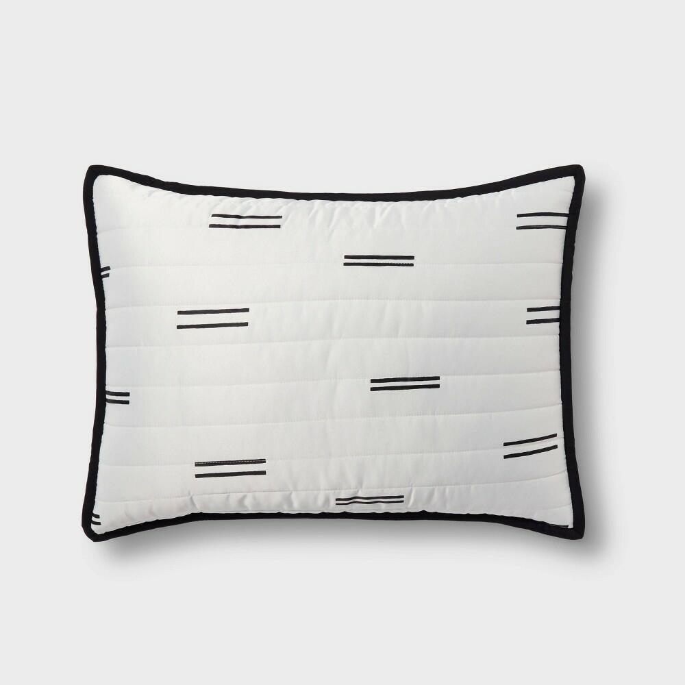 Standard Satin Quilt Sham White/Black - Room Essentials™