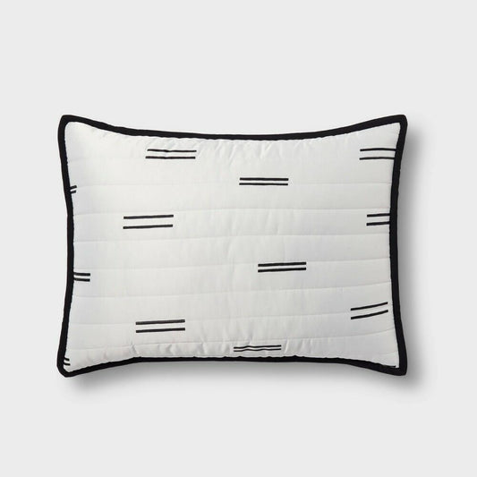 Standard Satin Quilt Sham White/Black - Room Essentials™