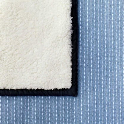 Target Brand Sherpa Backed Throw Blanket 50inch×60inch, Navy Blue, Light Blue, White
