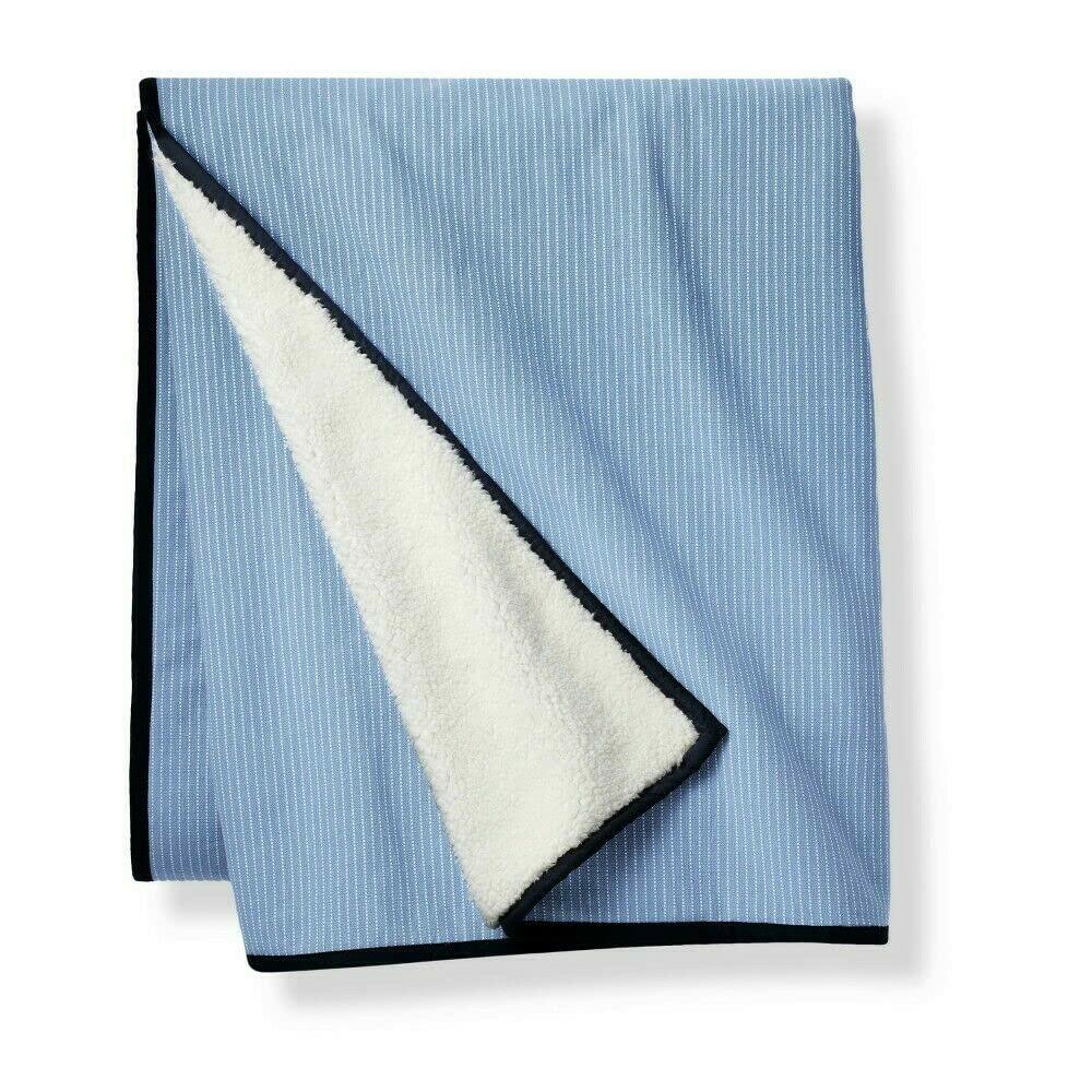 Target Brand Sherpa Backed Throw Blanket 50inch×60inch, Navy Blue, Light Blue, White