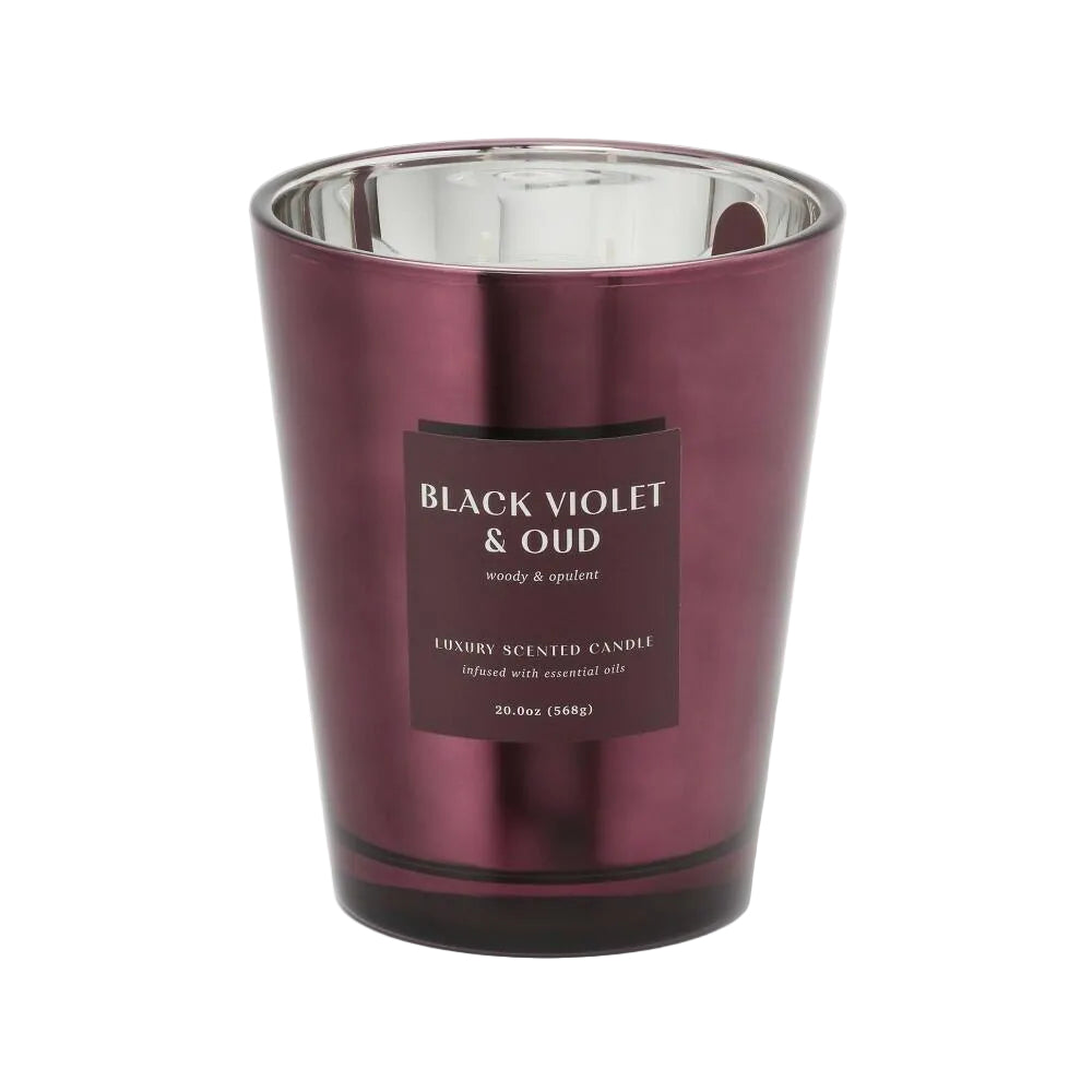 20oz Purple Metallic Jar Candle Black Violet and Oud - Threshold™