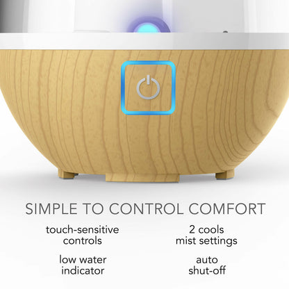 Ultrasonic Cool Mist Humidifier, 0.4 Gallon (1.5L)