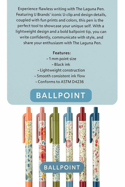 6pk Black Ink Ballpoint Pens