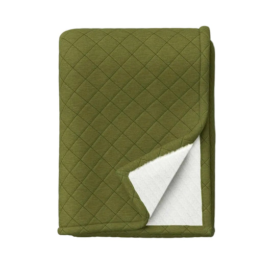 Quilted Jersey Throw Blanket Heathered Olive