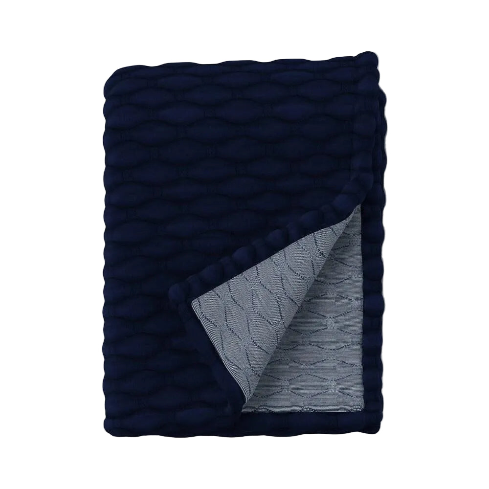 Triple Knit Throw Blanket Heathered Navy Blue - Room Essentials™