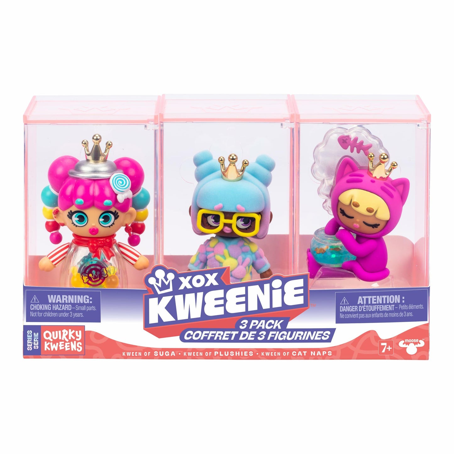 Quirky Kweens Display Case with 3 Figurines